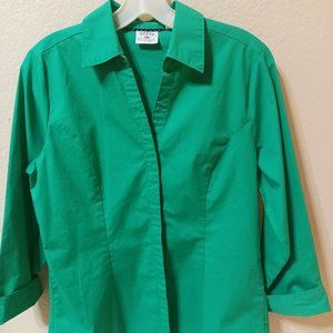 NWOT, Women's Blouse, W-20", L-28" Hidden Button Front, Medium, Riders By Lee